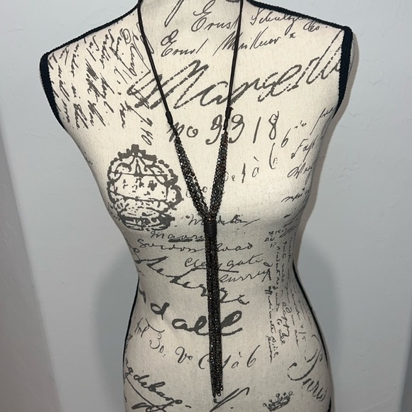 Chicos Gold/Brown Tassle Necklace - Picture 6 of 7